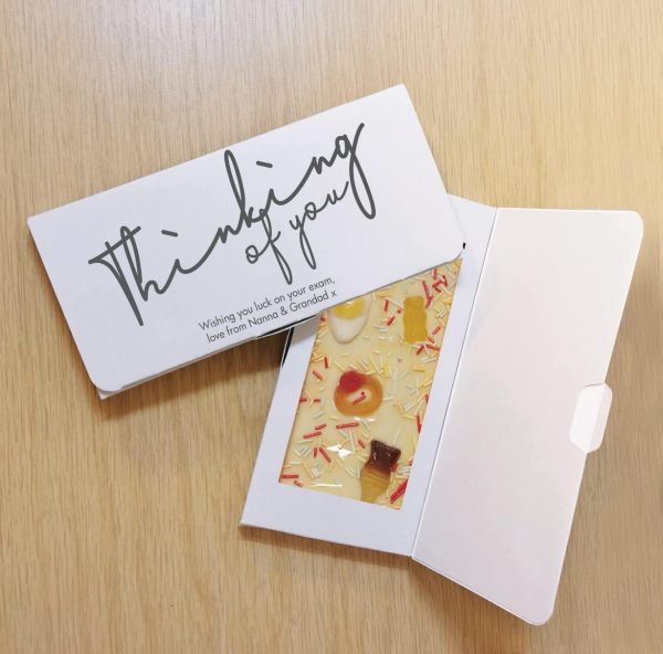 Personalised Thinking Of You White Chocolate Card