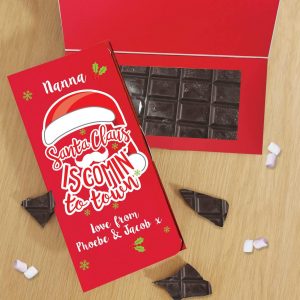 Personalised Santa Claus Dark Chocolate Card