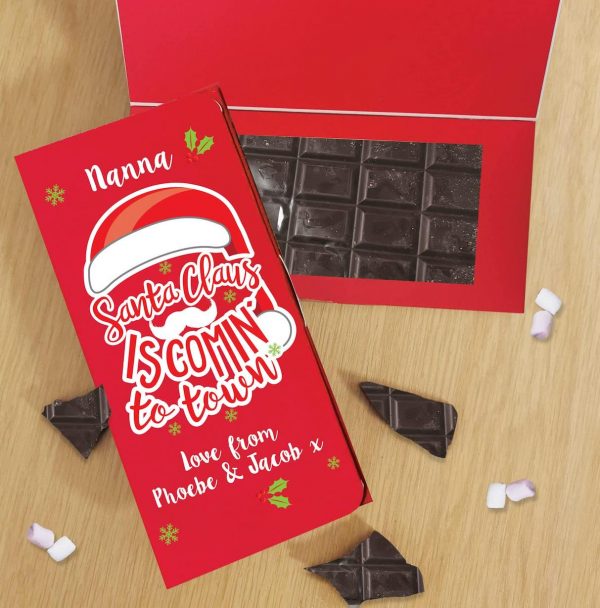 Personalised Santa Claus Dark Chocolate Card