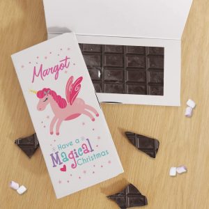 Personalised Magical Christmas Dark Chocolate Card