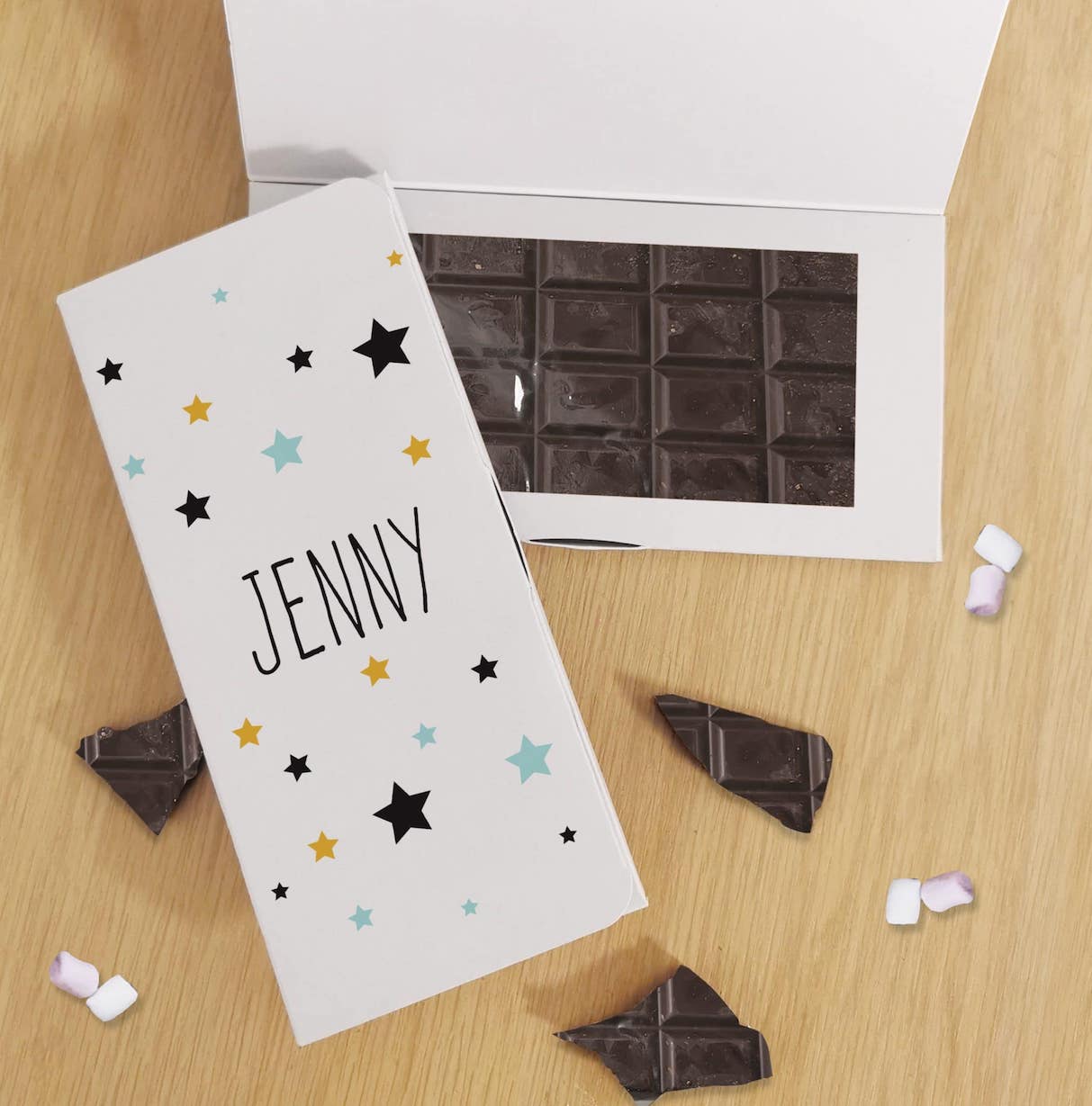 Personalised Star Dark Chocolate Card