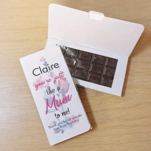 Personalised Just Like A Mum To Me Dark Chocolate Card