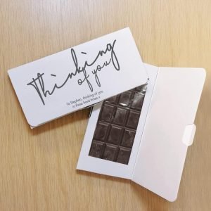 Personalised Thinking Of You Dark Chocolate Card