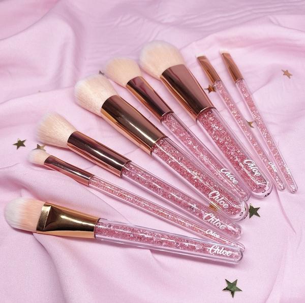 Personalised Pink Makeup Brush Set