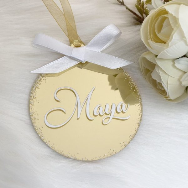 Personalised ‘Any Name’ Christmas Bauble – Gold