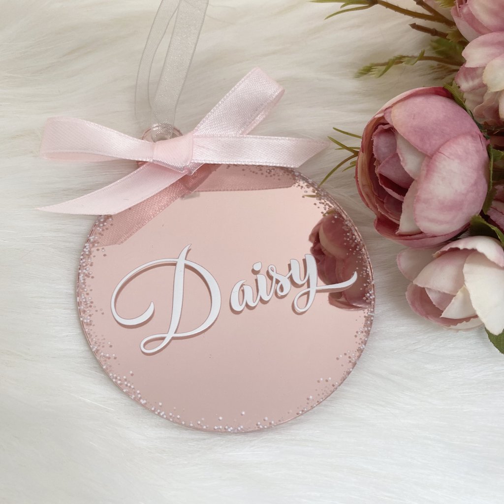 Personalised ‘Any Name’ Christmas Bauble – Rose Gold