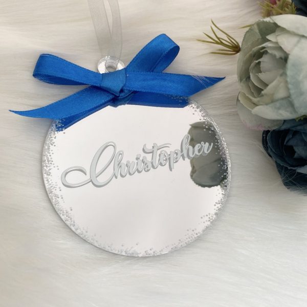 Personalised ‘Any Name’ Christmas Bauble – Silver