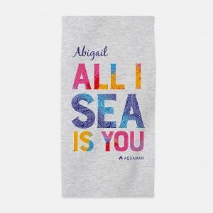 Personalised Aquaman All I Sea Is You Beach Towel
