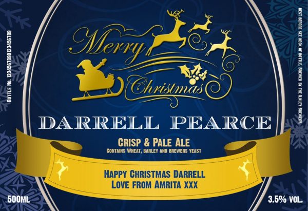Personalised Beer Triple Pack – Christmas Design label