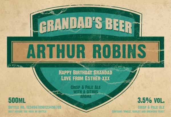 Personalised Beer 3 pack Granddad’s Beer Set label