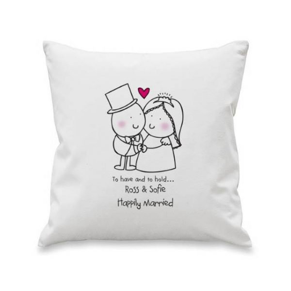 Personalised Chilli & Bubbles To Have & To Hold Cushion Cover