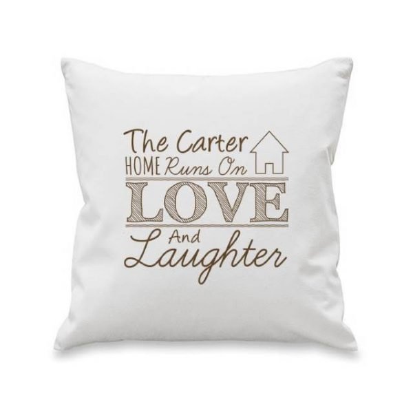 Personalised Love & Laughter Cushion Cover