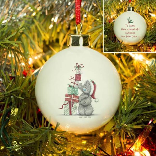Personalised Me To You Christmas Presents Bauble
