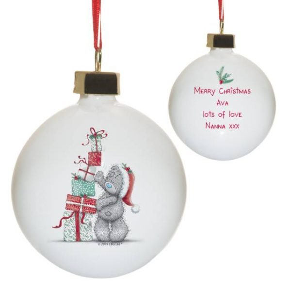Personalised Me To You Christmas Presents Bauble