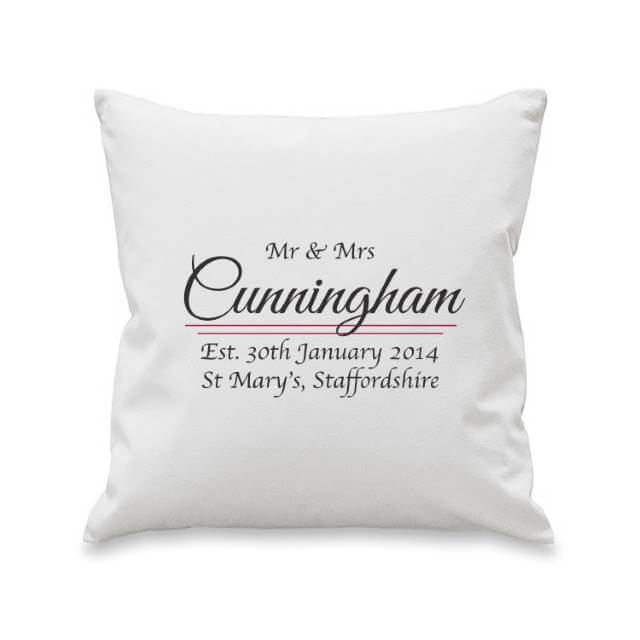 Personalised Mr & Mrs Cushion Cover