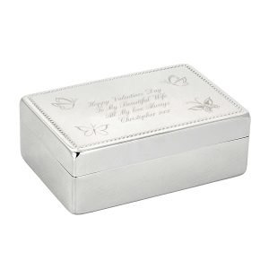 Personalised White Glitter Jewellery Case
