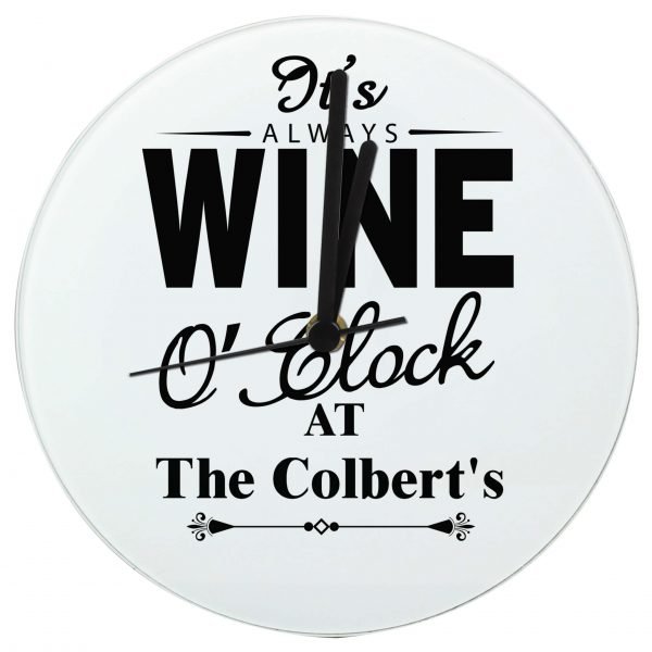 Personalised Wine O’Clock Clock