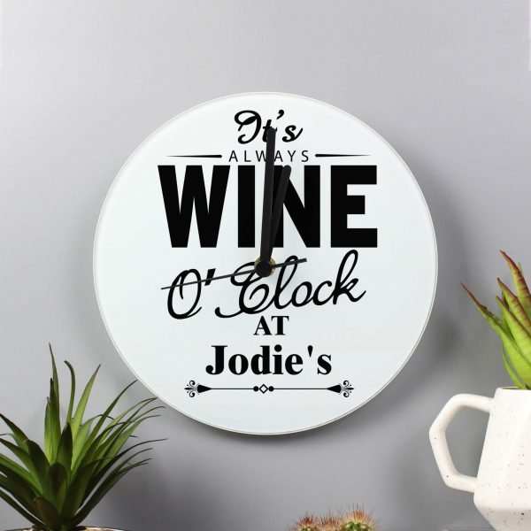 Personalised Wine O’Clock Clock