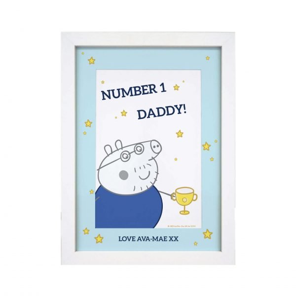 Personalised Peppa Pig Number 1 Daddy A4 Framed Print