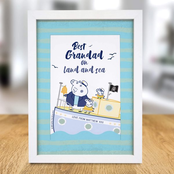 Personalised Peppa Pig Best Grandad A4 Framed Print