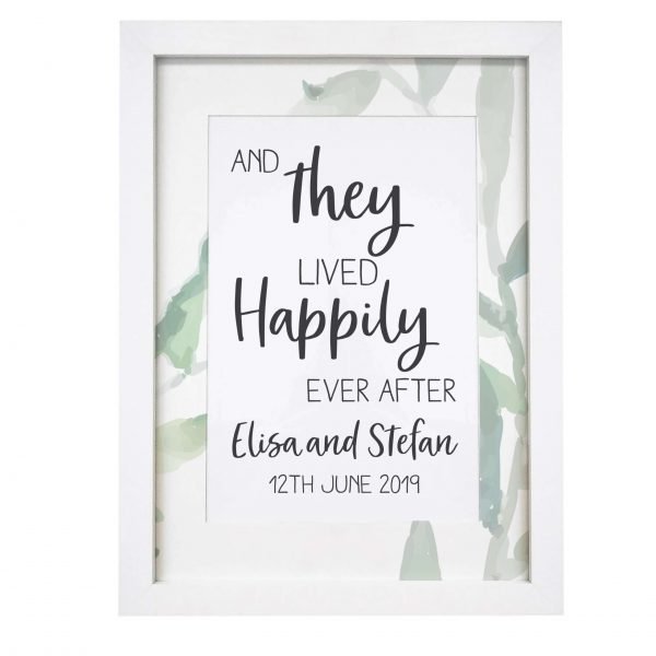 Personalised Happily Ever After A4 Framed Print