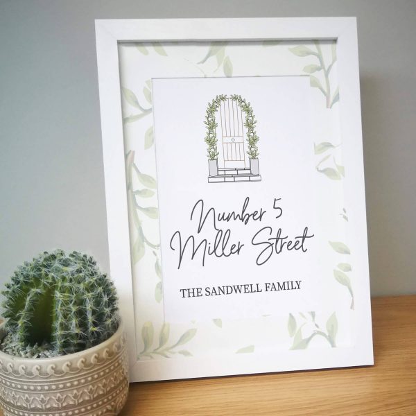 Personalised Grey Home A4 Framed Print