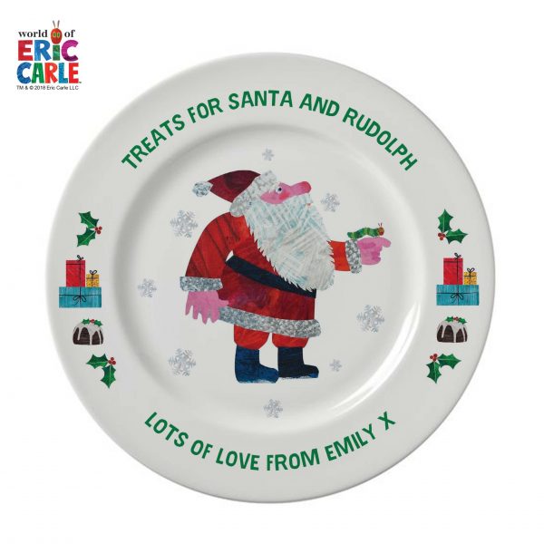 Personalised Very Hungry Caterpillar Treats For Santa 8″ Rimmed Plate