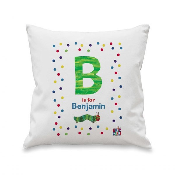 Personalised Very Hungry Caterpillar Spotty Initial Cushion