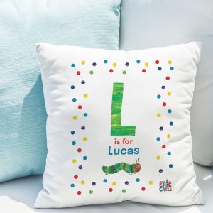 Personalised Very Hungry Caterpillar Spotty Initial Cushion