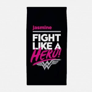Personalised Wonder Woman Fight Like a Hero Beach Towel