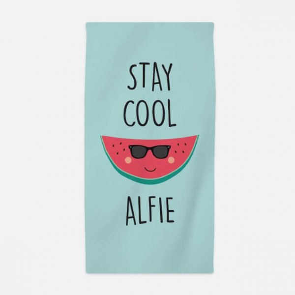 Personalised Stay Cool Kids Beach Towel