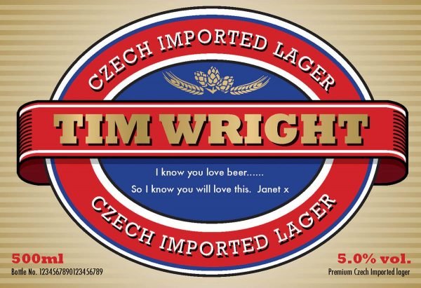 Personalised Lager with a Modern Label