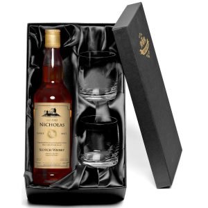Personalised Single Malt Generic Whisky with set of Glasses