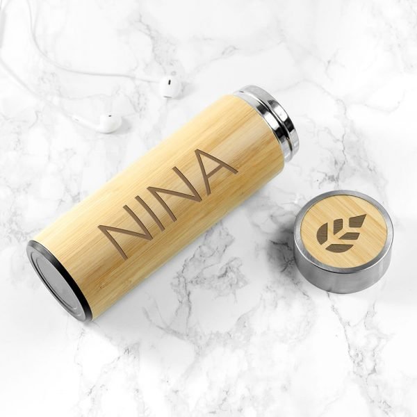 Personalised Bamboo Thermos