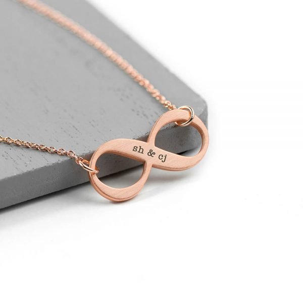 Personalised Infinity Twist Necklace – Rose Gold