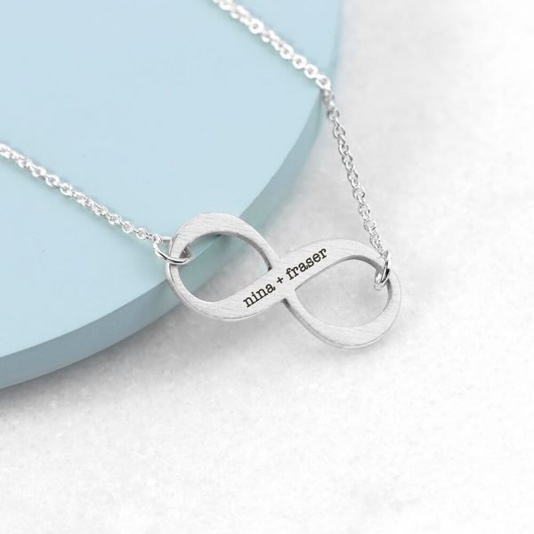 Personalised Infinity Twist Necklace – Silver