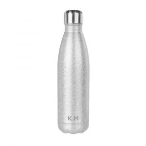 Personalised Glitter Water Bottle – Silver