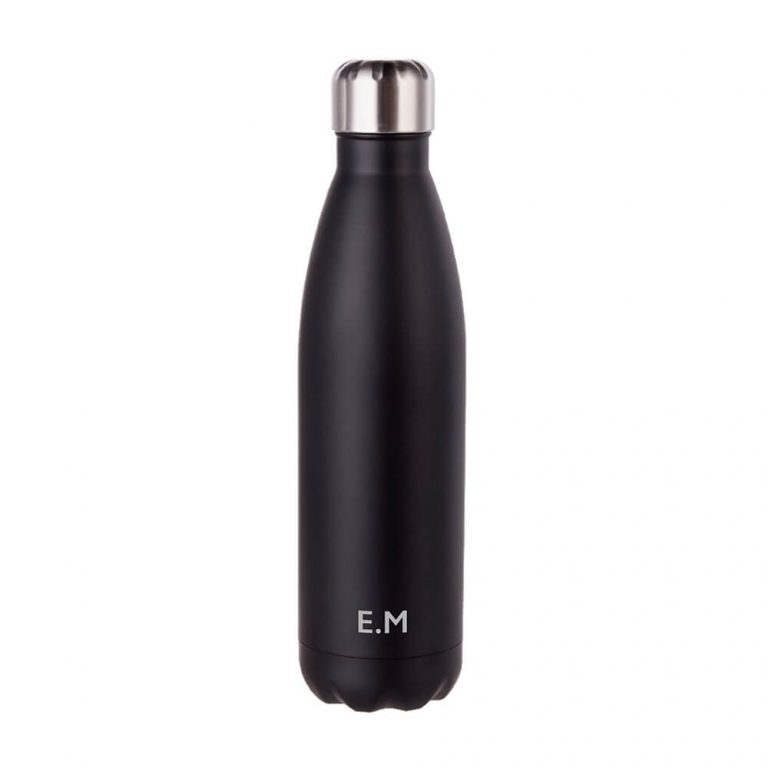 Personalised Matte Water Bottle – Black