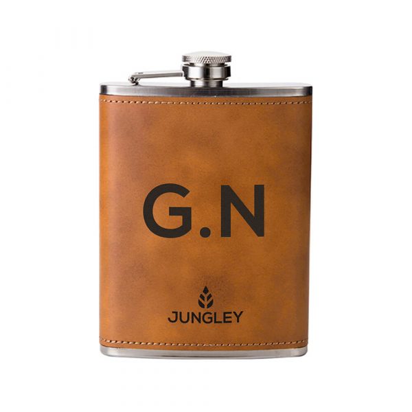 Personalised Faux Leather Hip Flask – Tan