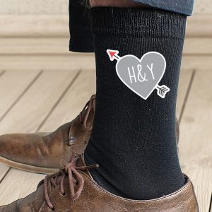 Personalised Socks (Charcoal & Hot Pink) – Your Message