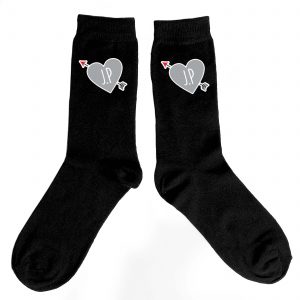 Personalised Socks (Charcoal & Hot Pink) – Your Message