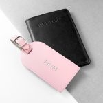 Personalised Leather Luggage Tag – Pink