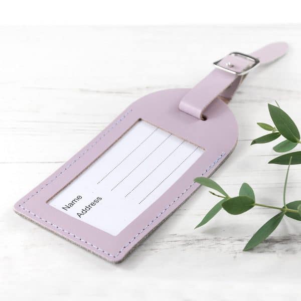 Personalised Leather Luggage Tag – Lilac