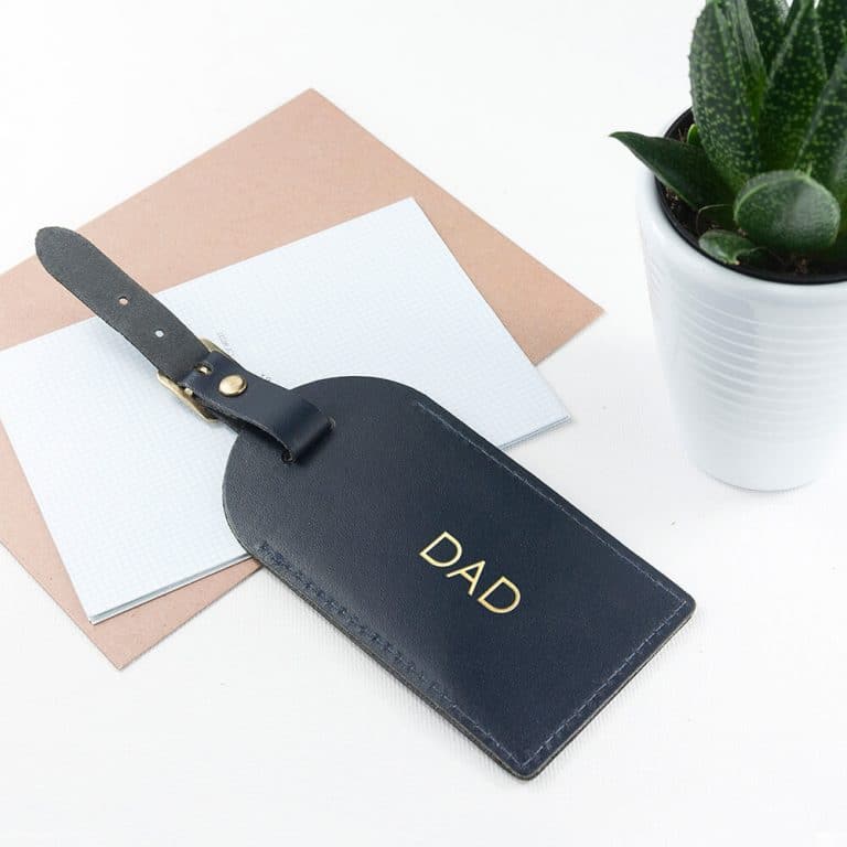 Personalised Leather Luggage Tag – Navy