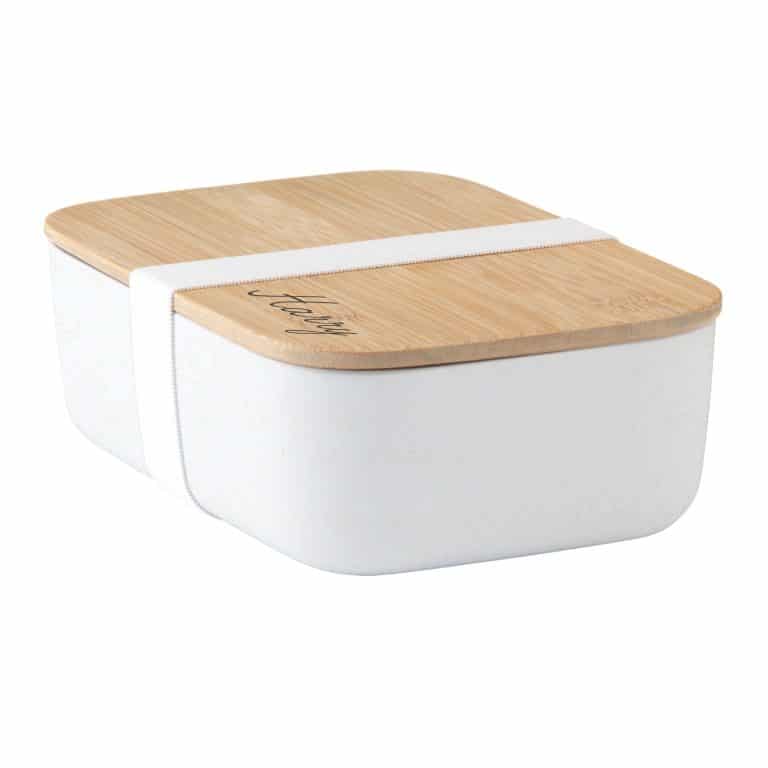 Personalised Bamboo Lunchbox – White