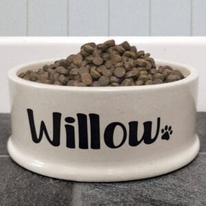 Personalised Large Oatmeal Ceramic Pet Bowl