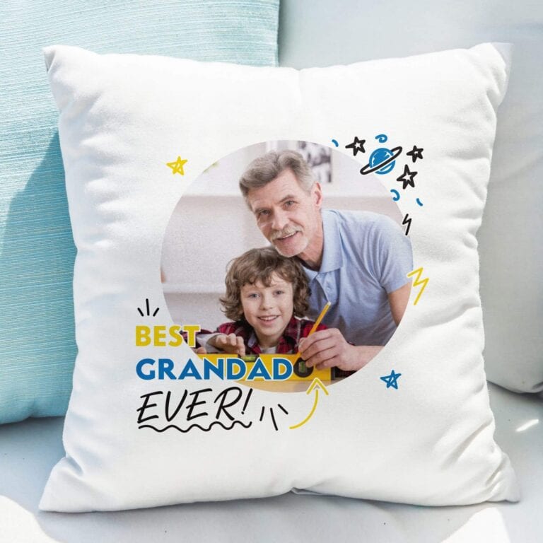 Personalised Best Grandad Ever Photo Upload Cushion