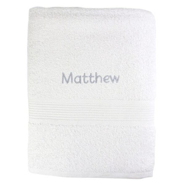 Personalised White Bath Towel