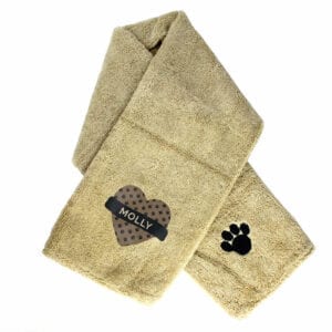 Personalised Bone Brown Microfibre Pet Towel