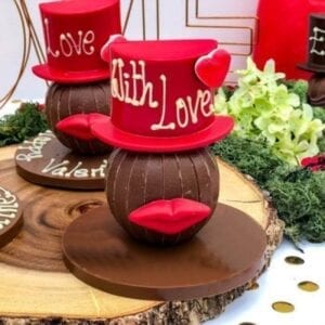 Personalised Chocolate Orange with Red Hat and Lips
